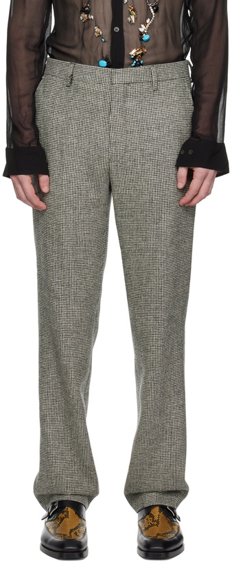 Photo: Dries Van Noten Gray Slim Fit Trousers