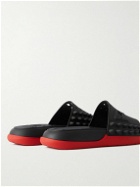 Christian Louboutin - Take It Easy Logo-Embossed Cutout Spiked Rubber Slides - Black