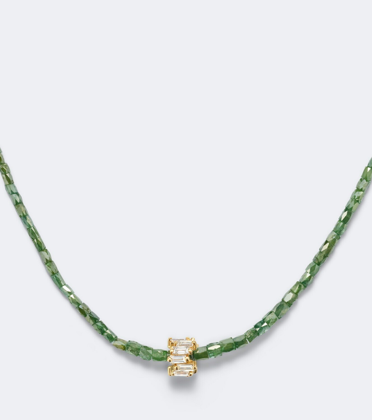 Suzanne Kalan Infinite 18kt gold beaded necklace with diamonds