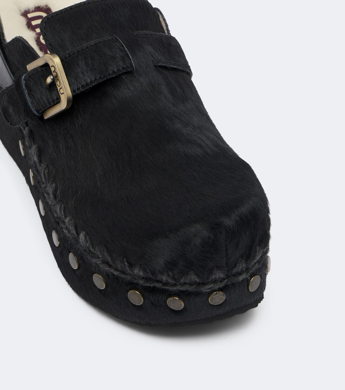 Mou Shearling-lined calf hair clogs