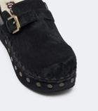 Mou Shearling-lined calf hair clogs