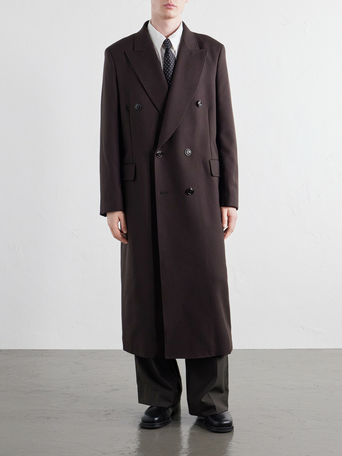 Our Legacy - Extended Whale Double-Breasted Virgin Wool-Twill Coat - Brown