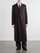 Our Legacy - Extended Whale Double-Breasted Virgin Wool-Twill Coat - Brown