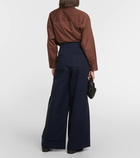 CO Cotton and silk poplin wide-leg pants