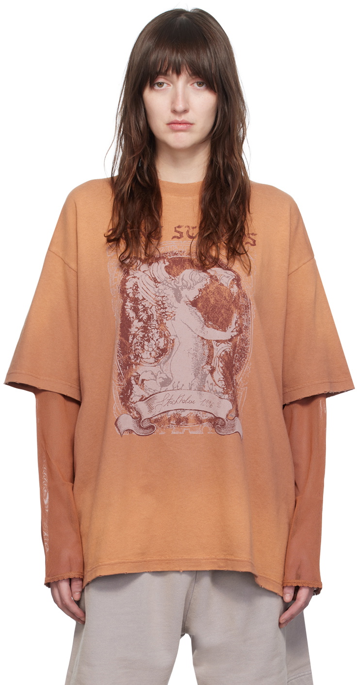 Acne Studios Orange Layered Long Sleeve T-Shirt Acne Studios