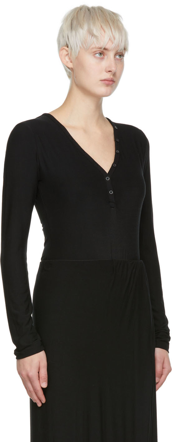 determ; Black Rayon Bodysuit