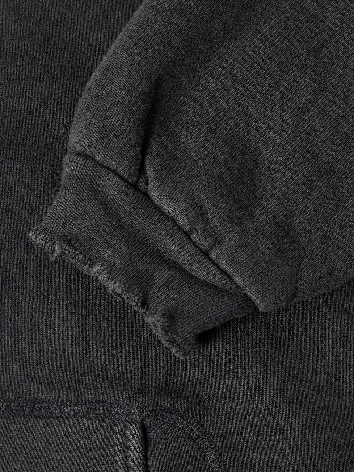 A.PRESSE - Vintage Cotton-Jersey Zip-Up Hoodie - Black