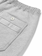 TOM FORD - Tapered Mélange Fleece-Back Cotton-Jersey Sweatpants - Gray