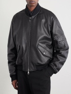 Dolce&Gabbana - Padded Full-Grain Leather Bomber Jacket - Black