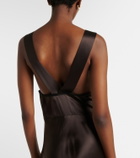 SIR Lace-trimmed silk maxi dress