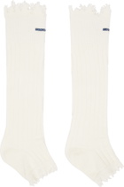 SHUSHU/TONG White Embroidered Logo Sandal Socks