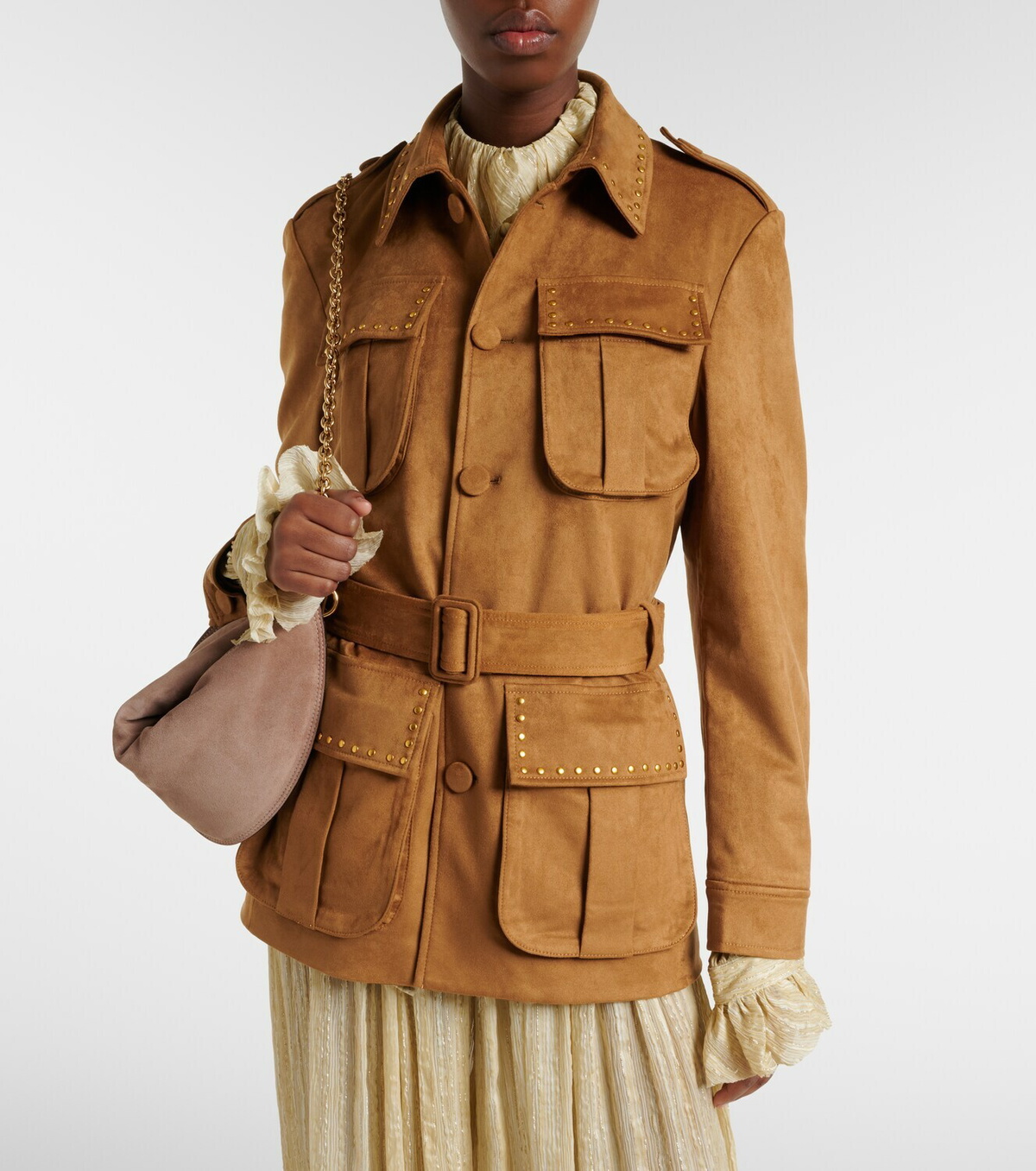 Xu Zhi Studded belted field jacket