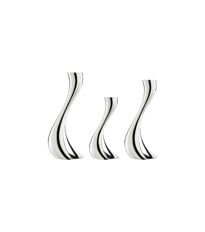 Photo: Georg Jensen Cobra set of 3 stainless steel candle holders by Constantin Wortmann