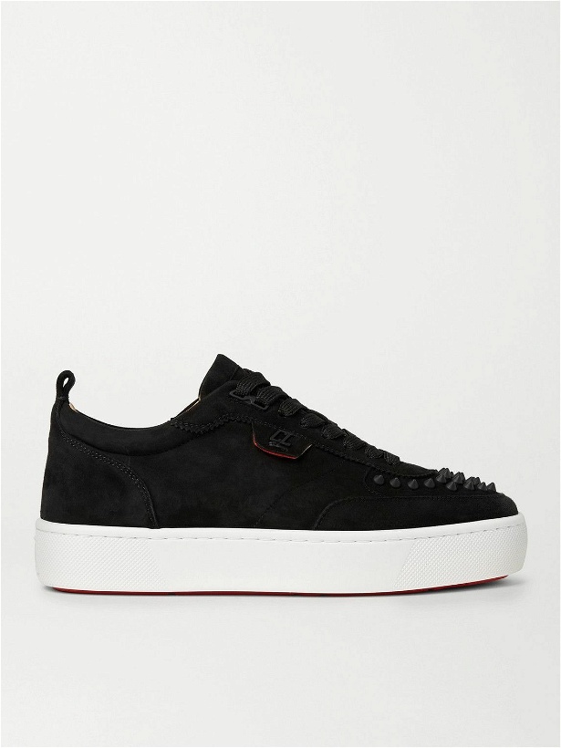 Photo: Christian Louboutin - Happyrui Spiked Suede Sneakers - Black