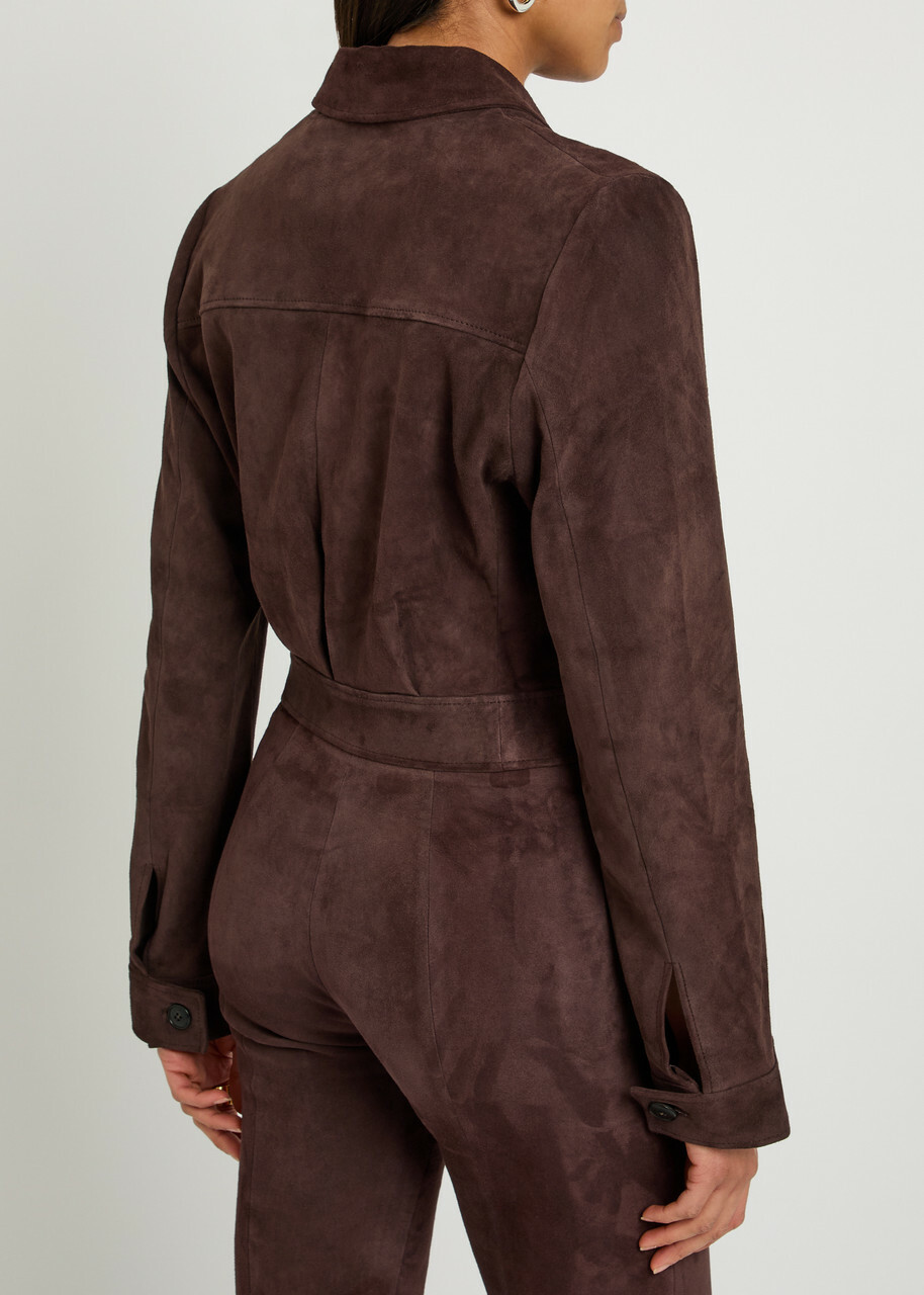Stouls Leoncino Suede Cropped Jacket Black
