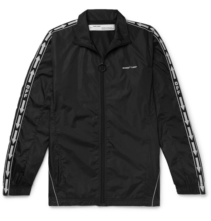 Photo: Off-White - Webbing-Trimmed Shell Track Jacket - Men - Black