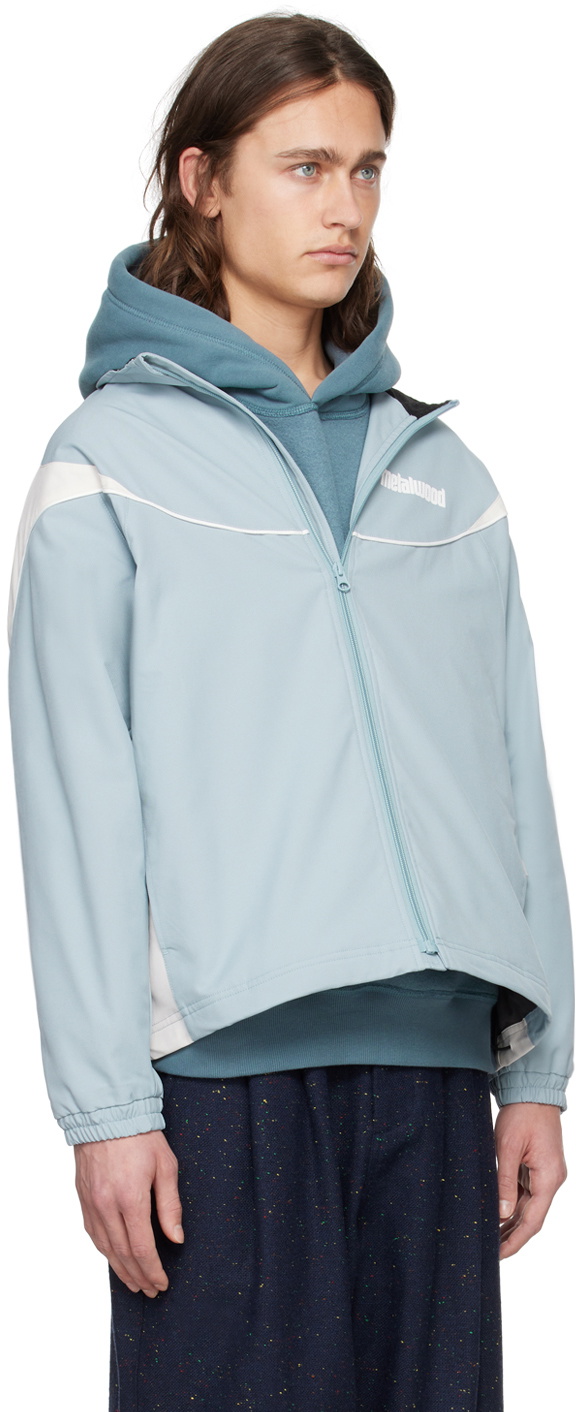 Metalwood Studio Blue & White Paneled Track Jacket