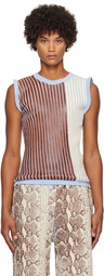 Stanley Raffington SSENSE Exclusive Off-White & Brown Tank Top