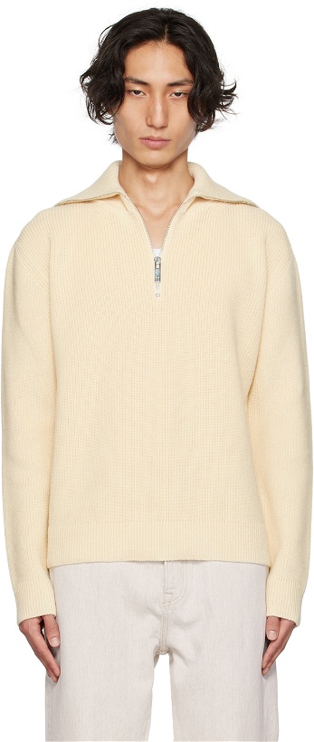 Photo: Róhe Off-White Half-Zip Sweater