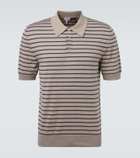 Loewe Knitted striped cotton-blend polo shirt