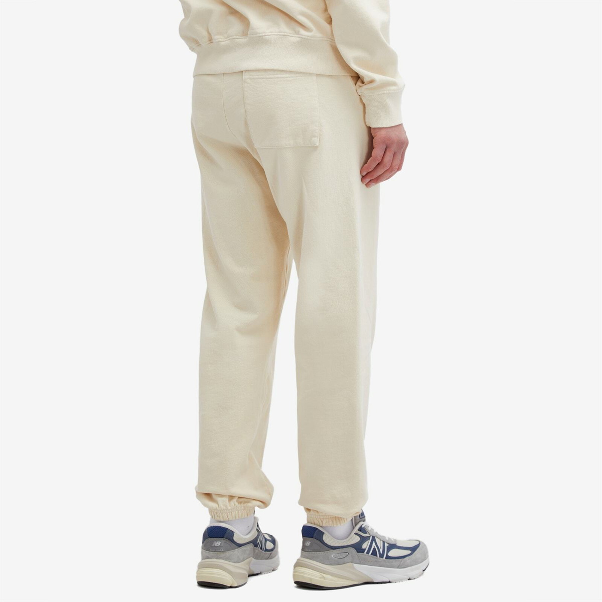 Sporty & Rich Men's Team Logo Sweat Pants in Cream/Navy