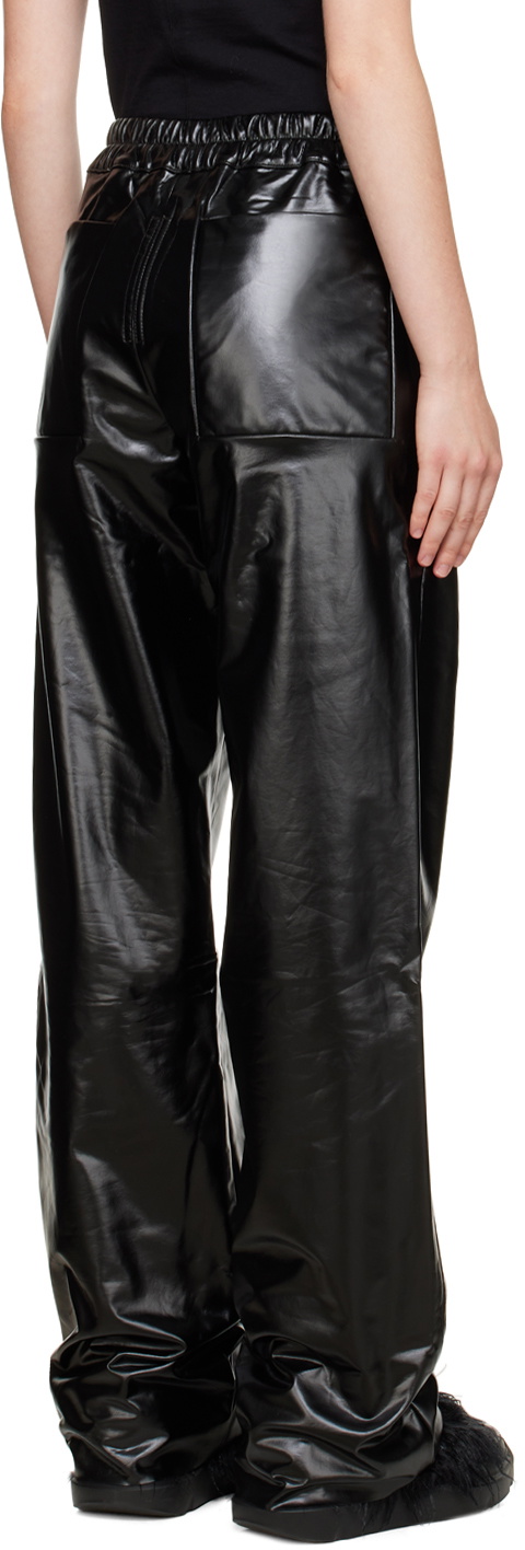 Rick Owens Drkshdw Black Dietrich Faux-Leather Trousers