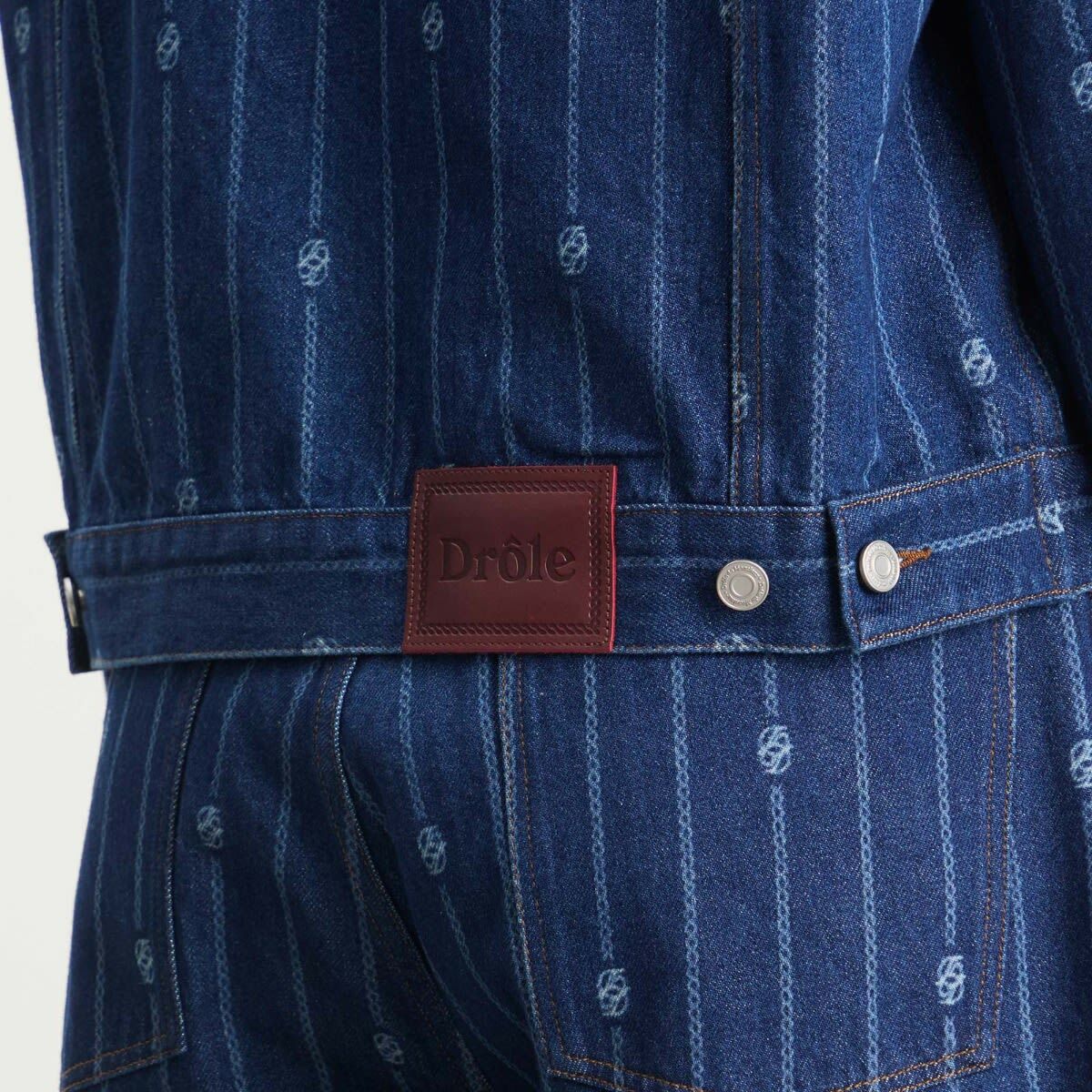 Drôle de Monsieur Men's Drole De Monsieur Monogram Denim Jacket in Stone Wash