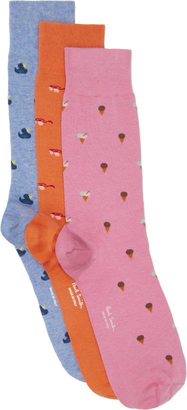 Photo: Paul Smith Three-Pack Multicolor Summer Novelty Socks