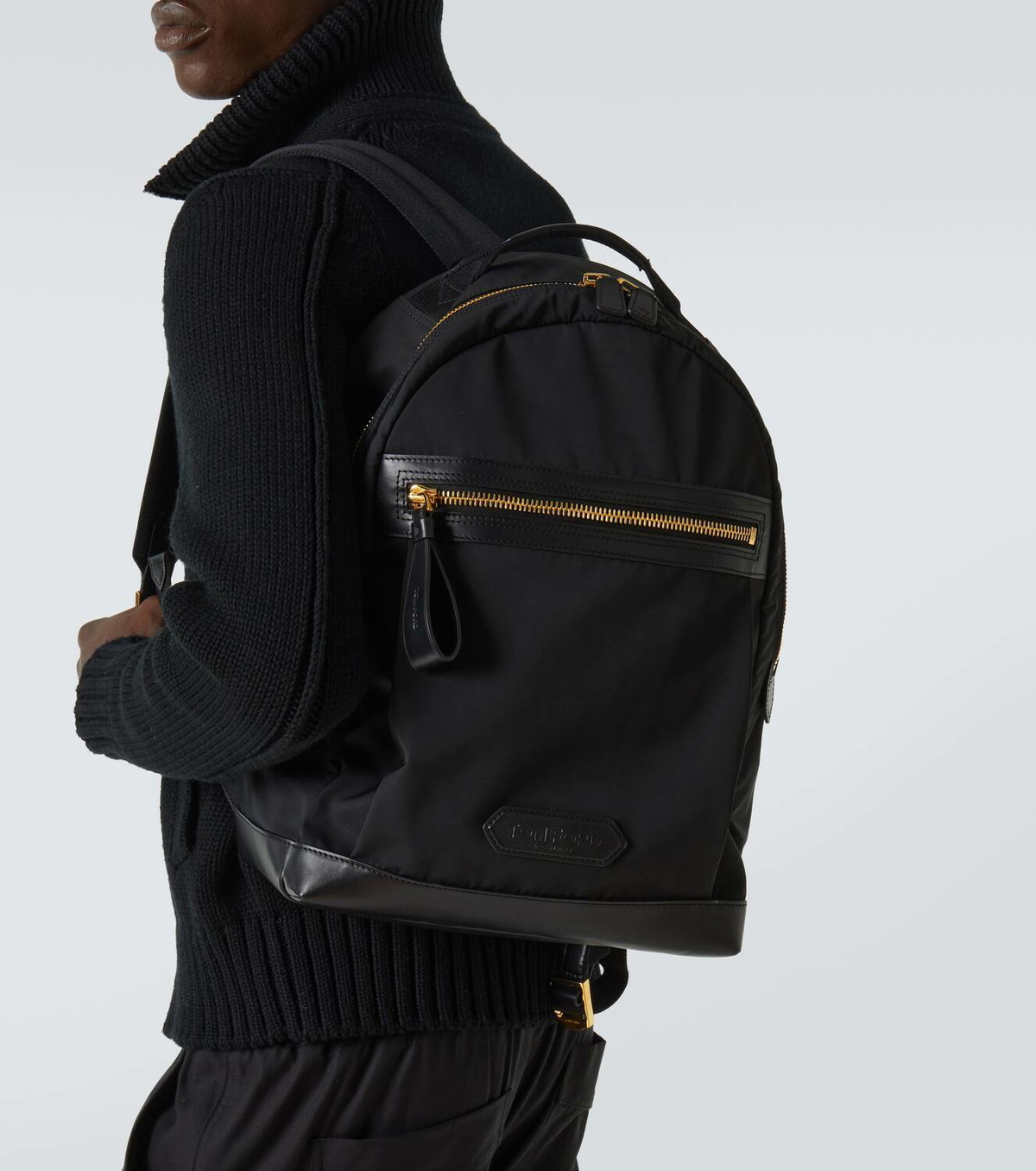 Tom Ford Leather-trimmed backpack