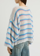 Loewe Anagram Striped Mohair-blend Jumper White
