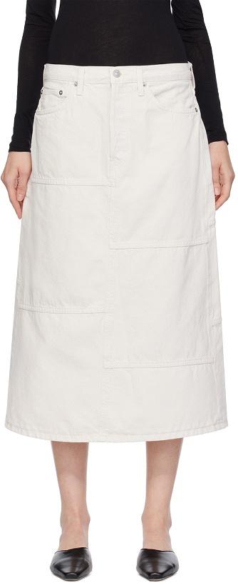Photo: Re/Done Off-White Seamed Denim Maxi Skirt