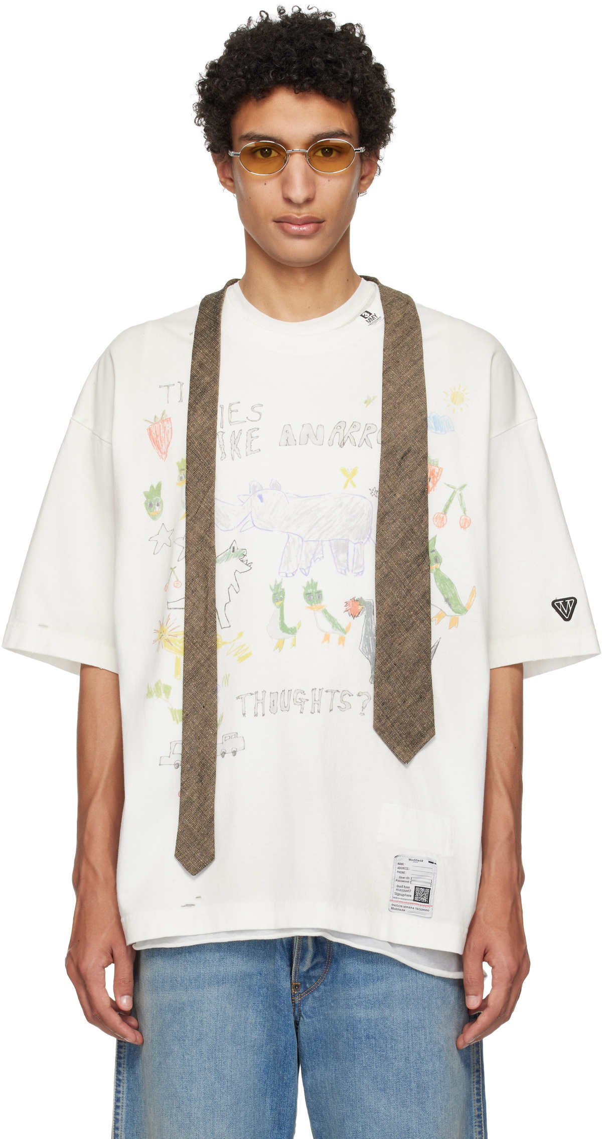 Maison MIHARA YASUHIRO Off-White Kids Doodle Printed T-shirt