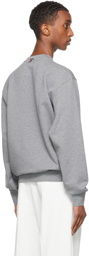 Thom Browne Grey 4-Bar Mock Neck Sweatshirt