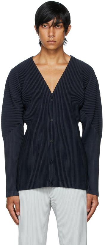 Photo: Homme Plissé Issey Miyake Navy Basics Cardigan