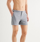 Orlebar Brown - Setter Slim-Fit Short-Length Striped Seersucker Swim Shorts - Blue