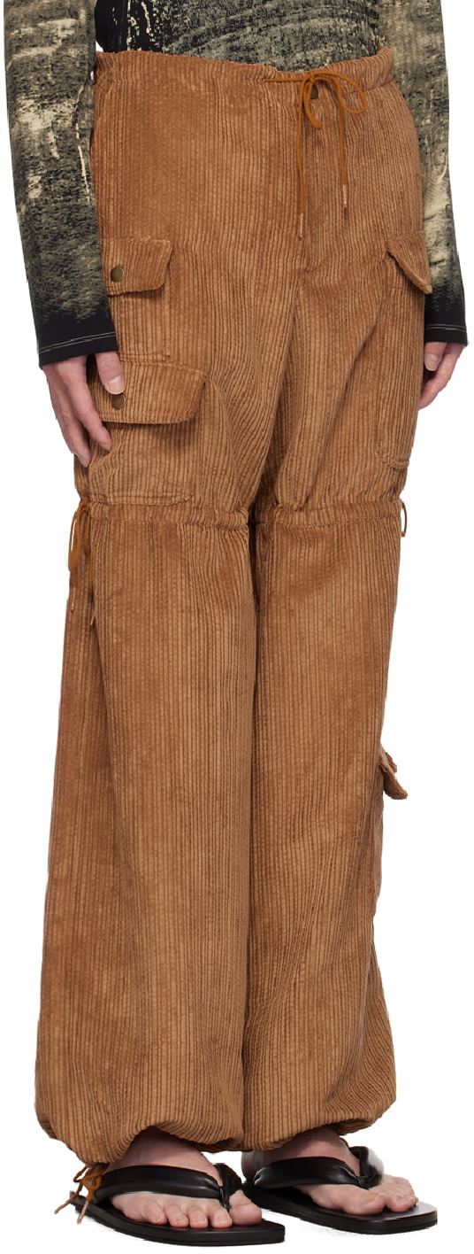 Anna Sui SSENSE Exclusive Brown Cord Drawstring Cargo Pants