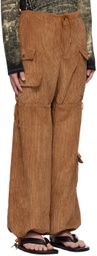 Anna Sui SSENSE Exclusive Brown Cord Drawstring Cargo Pants