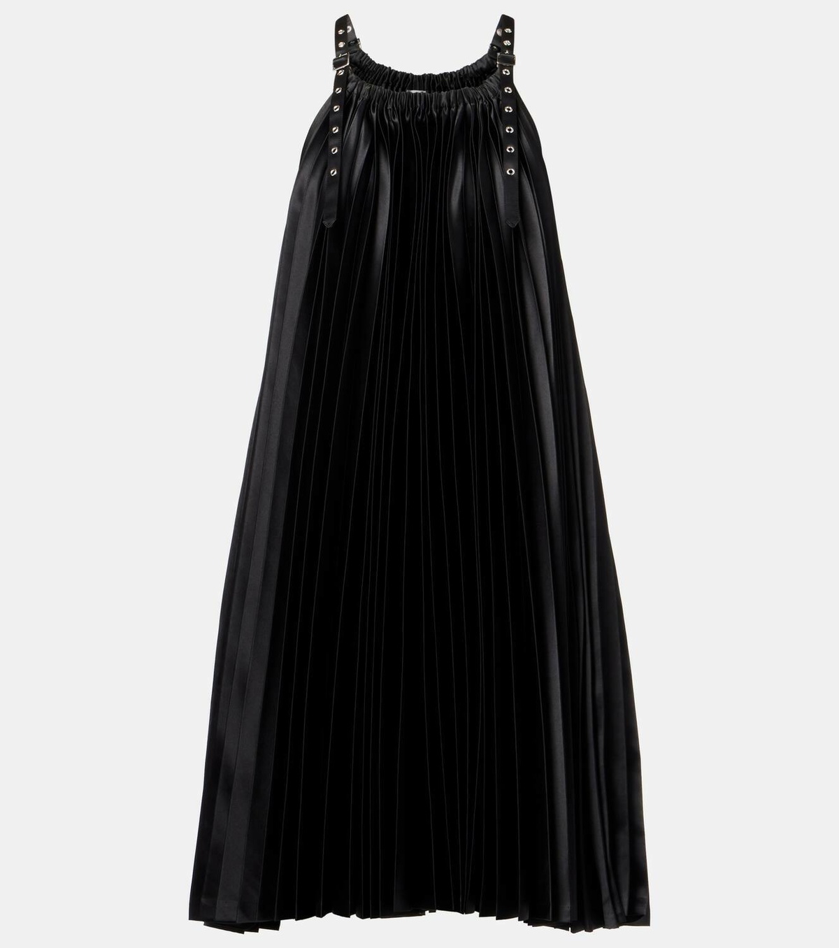Noir Kei Ninomiya Pleated faux leather minidress