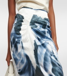 Jacques Wei Printed gathered midi skirt