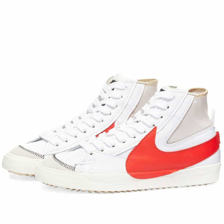 Photo: Nike Men's Blazer Mid '77 Jumbo Sneakers in White/Red/Black/Orange