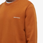 Norse Projects Men's Vagn Logo Crew Sweat in Rufous Orange