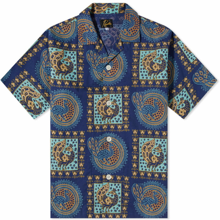 Photo: Needles Men's Batik Cabana Shirt in Blue