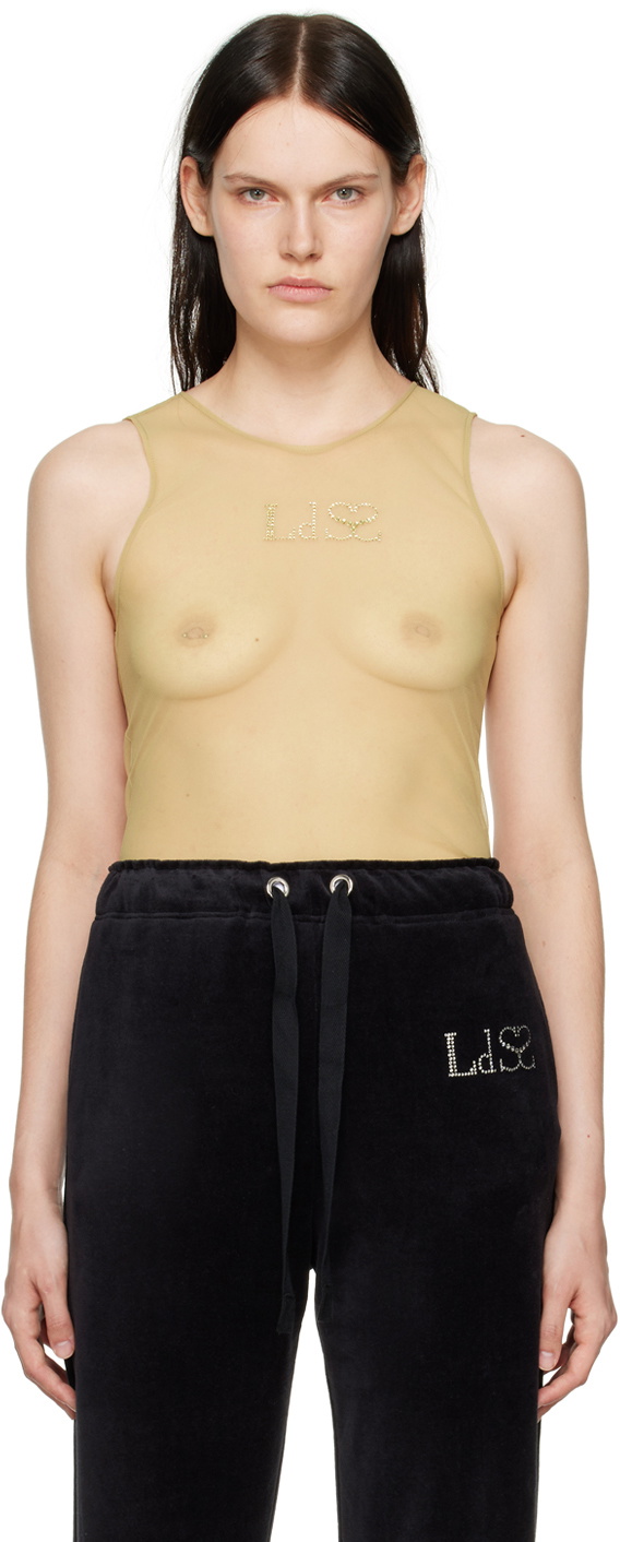 Ludovic de Saint Sernin Yellow Crystal Tank Top