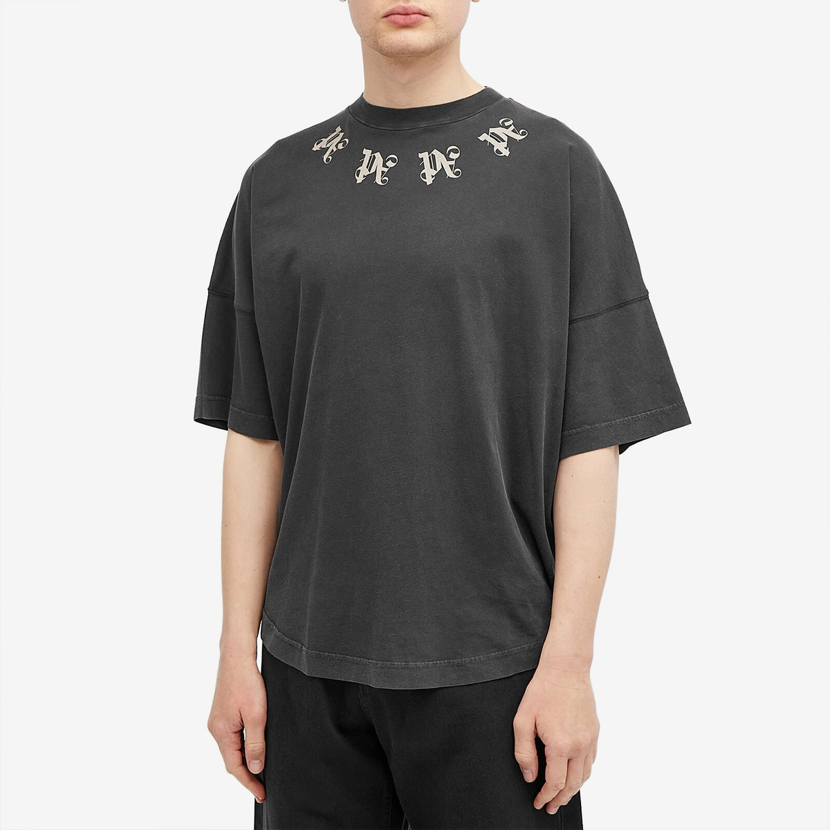 【Palm angels】Statement Monogram Tシャツ 半袖 コットン Palm Angels Men's Statement Monogram T-Shirt in Black Palm