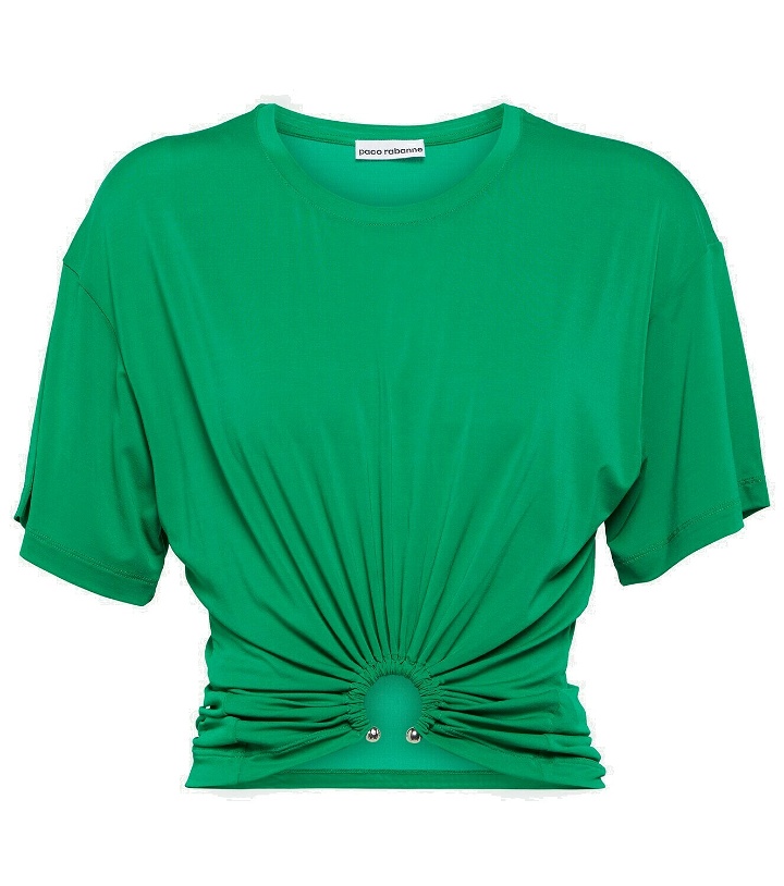 Photo: Paco Rabanne Embellished jersey crop top