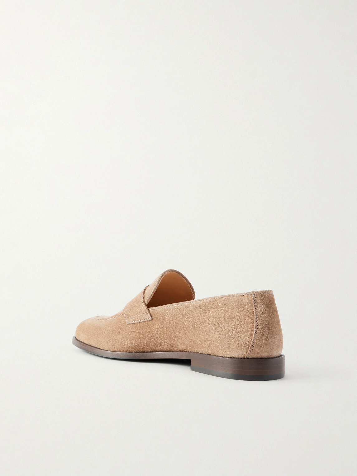 Brunello Cucinelli - Calf Suede Penny Loafers - Brown