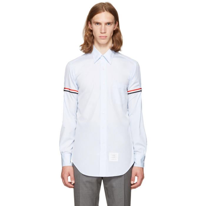 Photo: Thom Browne Blue Classic Grosgrain Armband Shirt