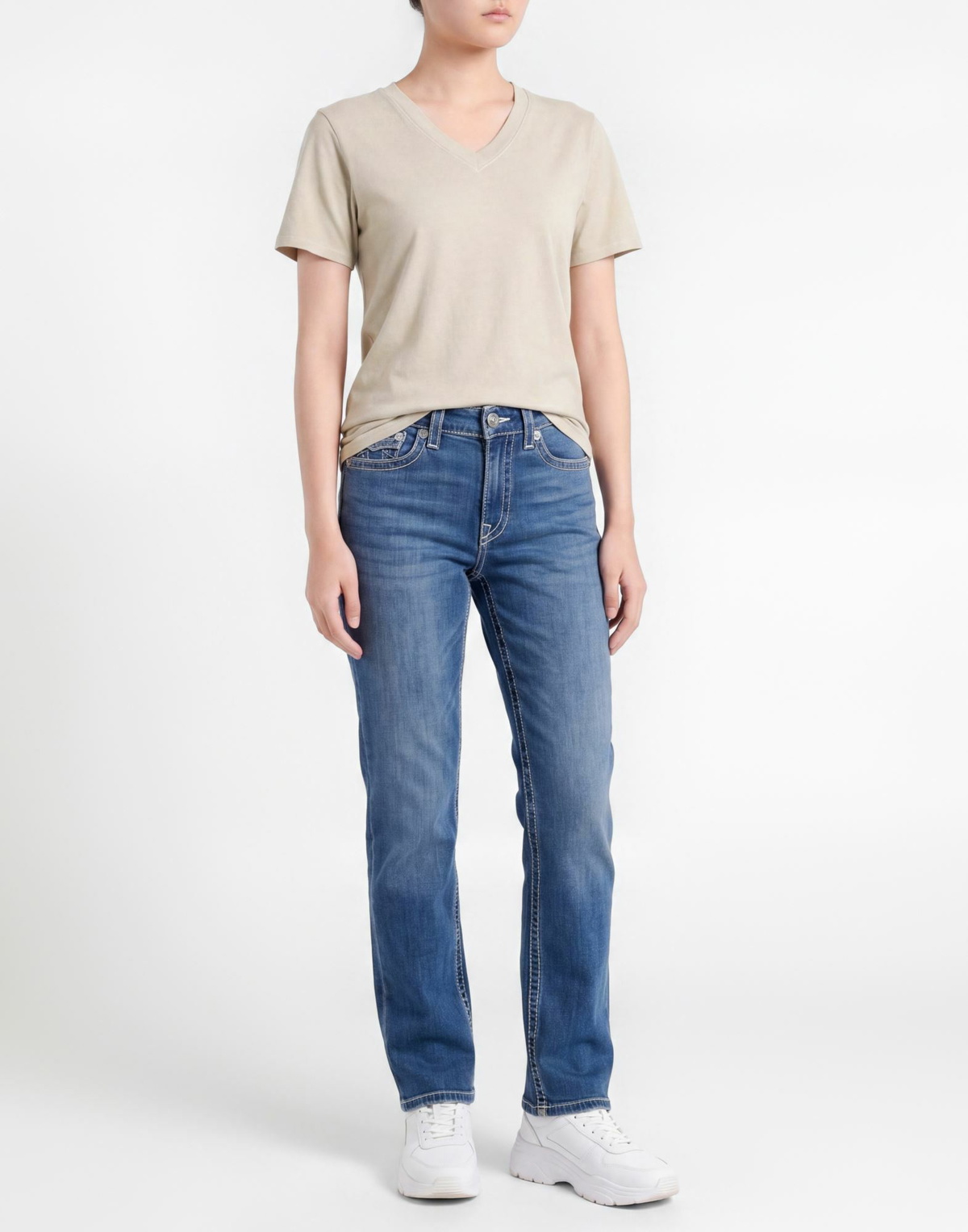 True Religion Womens T-shirt in Beige