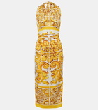 Dolce&Gabbana Halterneck silk-blend midi dress