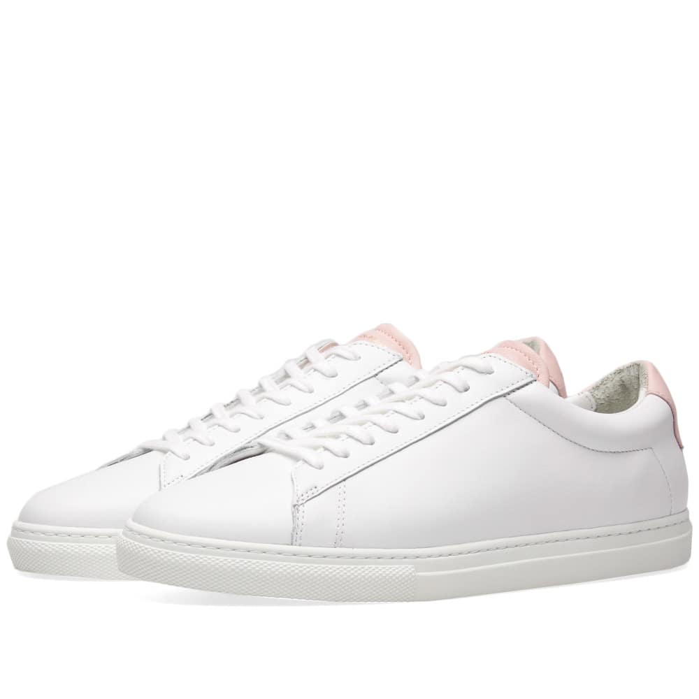 ZESPA Womens White Zsp 4 Apla Round Toe Lace-Up Leather Sneakers Shoes